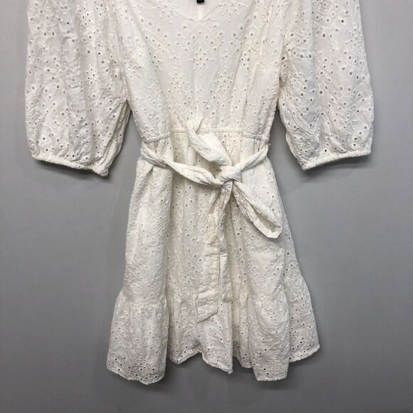 Eloquii Elements Women Cotton Belted Eyelet Dress Size 14 White M176 -20 - Picture 10 of 13